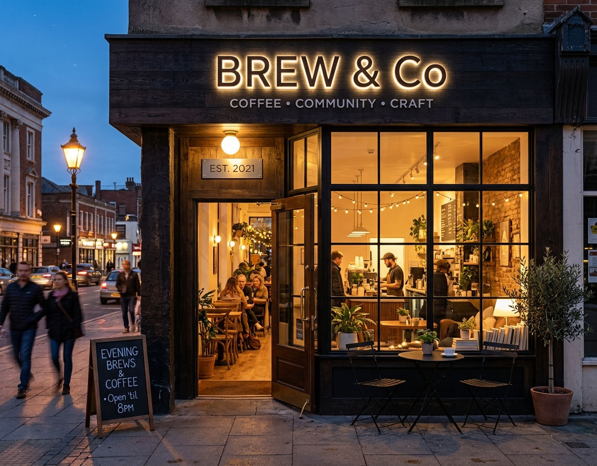 Фасад кофейни Brew & Co.